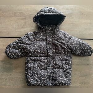 Rylee and Cru dark floral puffer jacket